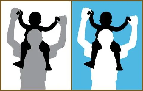 Father and son Stock Illustration