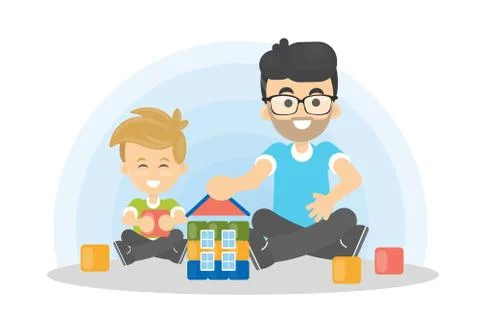 Father and son. Ilustración de archivo