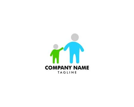Father and son logo design inspiration Stock Illustration