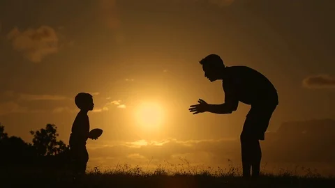 Father and son playing with ball Vídeo Stock 123736853