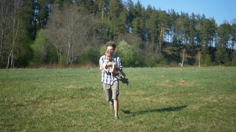 Father and son playing Stock Footage 38846956
