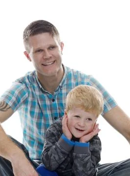 Father and son posing Stock Photos