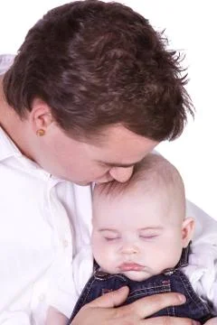 Father and Son Posing Stock Photos