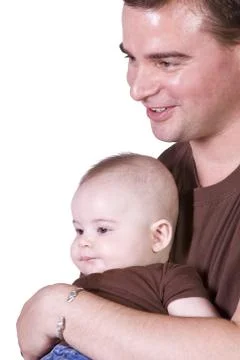 Father and Son Posing Stock Photos