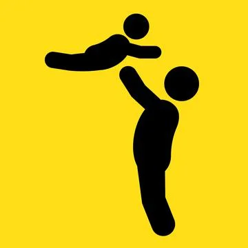 Father and son silhouette vector illustration. Father's day concept, Happy fathe Illustration