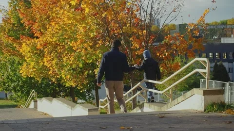 Father and son walking Video stock 221178712
