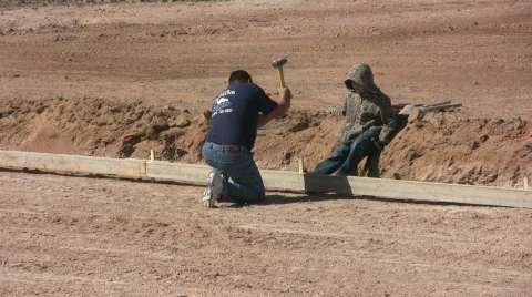 Father and Son Work on a Construction Project Stock Footage 455565