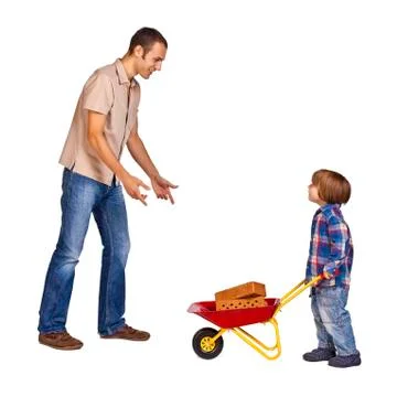 Father and son at work Stock Photos