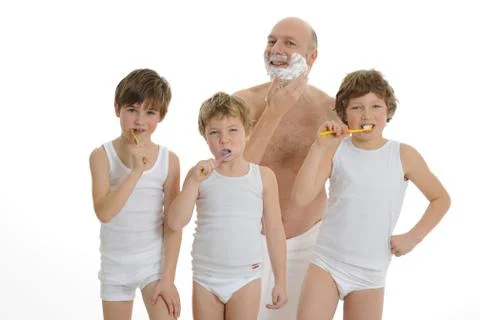 Father and sons Stock Photos