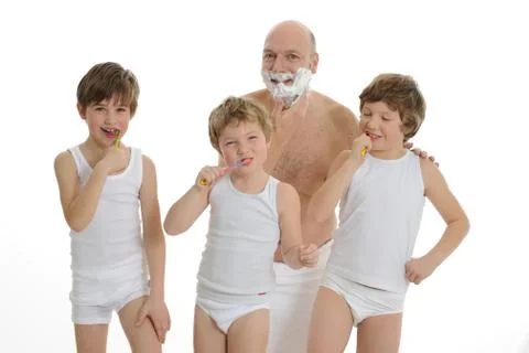 Father and sons Stock Photos