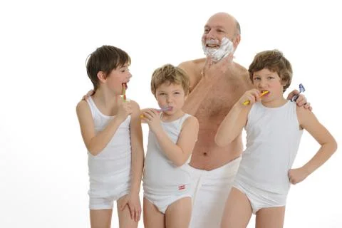 Father and sons Stock Photos