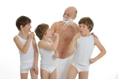 Father and sons Stock Photos
