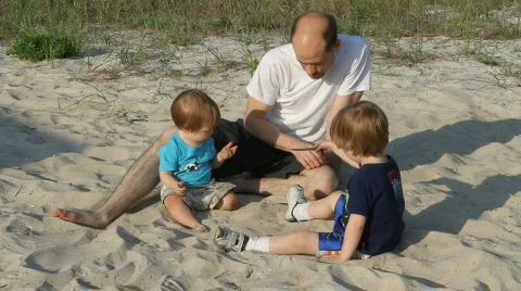 Father And Two Sons Video stock 722736