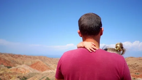 Father with child in the mountains Stock Footage 97101670