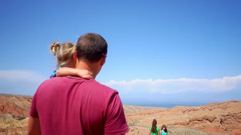 Father with child in the mountains Stock Footage 101319769