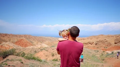 Father with child in the mountains Stock Footage 101319832