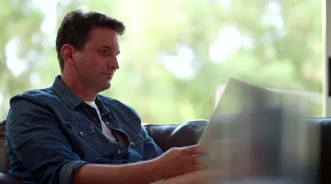 Father with children using digital tablet at home. Stock Footage 64109568