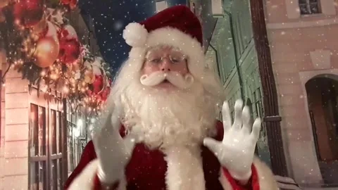 Father Christmas talking to camera as if it were a child 動画素材 241271789