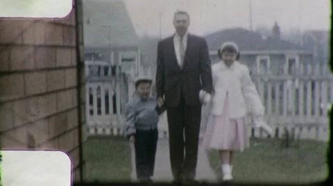 FATHER DAUGHTER SON Family Portrait 1960s Vintage Film Home Movie 3220 Stock Footage