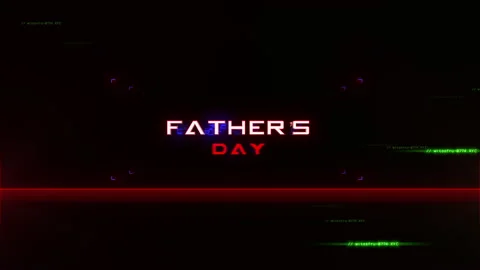 Father Day on computer screen with glitch elements Video stock 195794736