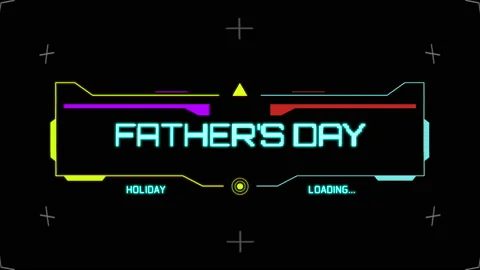 Father Day on computer screen with HUD elements Video stock 195794761