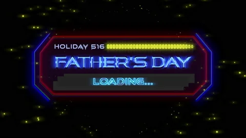 Father Day on computer screen with HUD elements in galaxy Video stock 195794873
