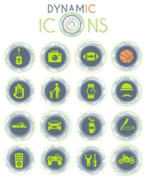 Father day dynamic icons Stock Illustration
