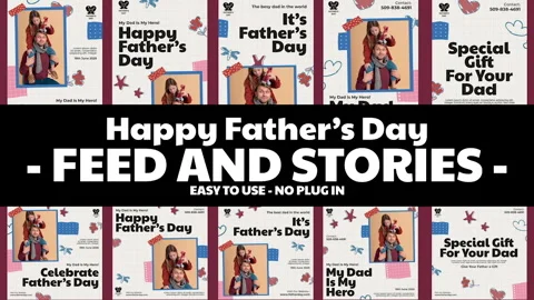 Father Day Feed and Stories Instagram Stock After Effects