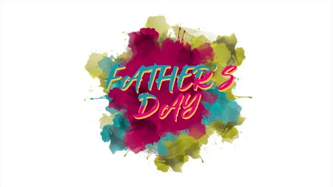 Father Day with gradient splashes of art brush Stock Footage 167441947