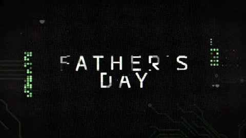 Father Day with neon HUD elements Video stock 169733156