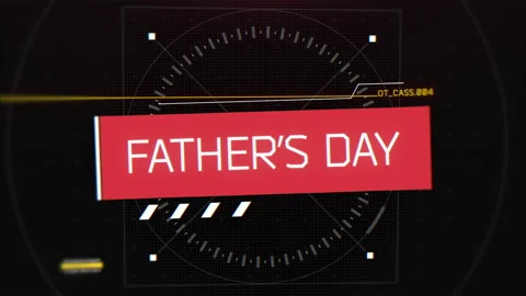 Father Day on red computer screen with HUD elements Video stock 195794800