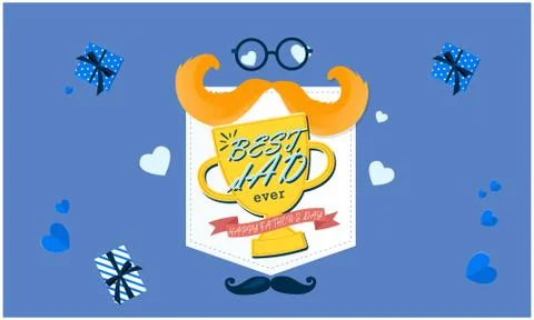 Father day vector design on abstract gifts background Stock Illustration