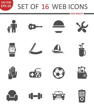 Father day web icons Stock Illustration