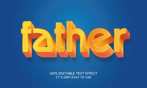 Father editable stylish text effect, Realistic 3d blood text effect Ilustración de archivo