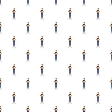 Father holding baby seamless pattern for parenthood theme Stock Illustration