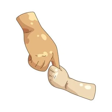 Father holding babys hand Stock Illustration