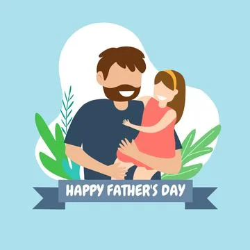 Father holding his daughter Stock Illustration