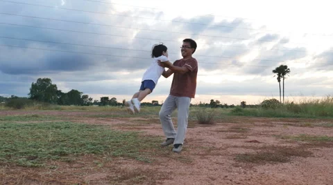 Father lifting up his son playing and fun, family happy day, 스톡 동영상 63500992