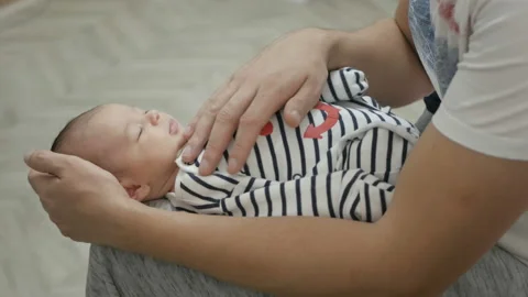 Father with newborn son Stock Footage 99752250