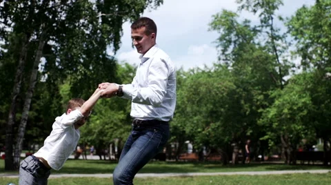 Father playing with son Stock Footage 64062688