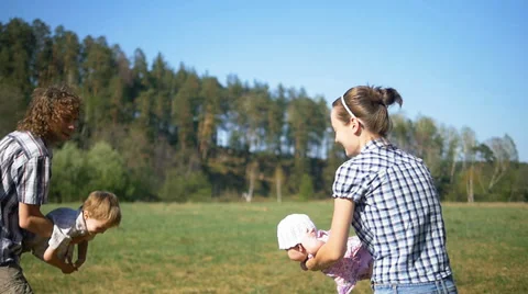 Father playing with son, slow motion Stock Footage 38847443