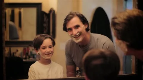 Father Shaving with Son Vídeos de archivo 19035066
