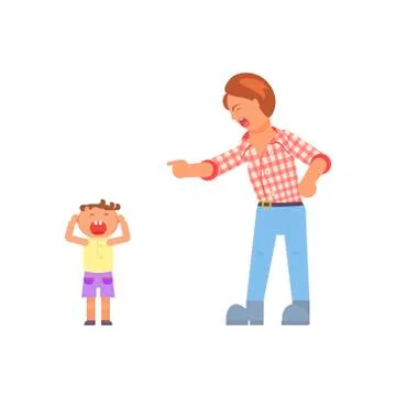 Father shouting at child Stock Illustration