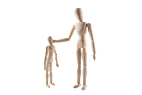 Father slapping child puppet Stock Photos