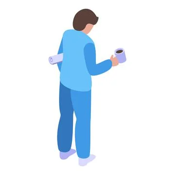 Father sleep problem icon isometric vector. Baby man family Stockillustratie