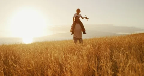 Father, son, and sunset Stock Footage 101397721