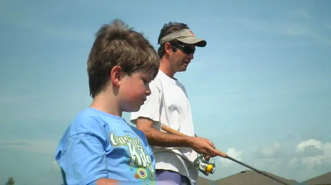 Father Son Fish MEDIUM Stockbeeldmateriaal 583602