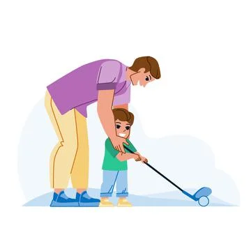 Father son golf vector Stock Illustration
