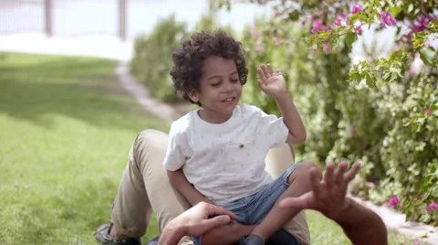 Father with son having fun at park. Stock Footage 63512689