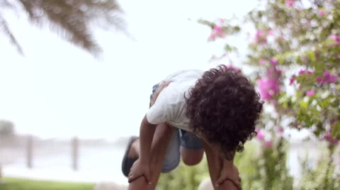 Father with son having fun at park. Stock Footage 63512901